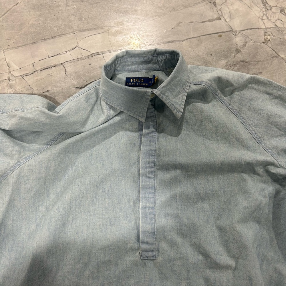 Women’s Polo Blue Buttun Up Long Sleeve Shirt